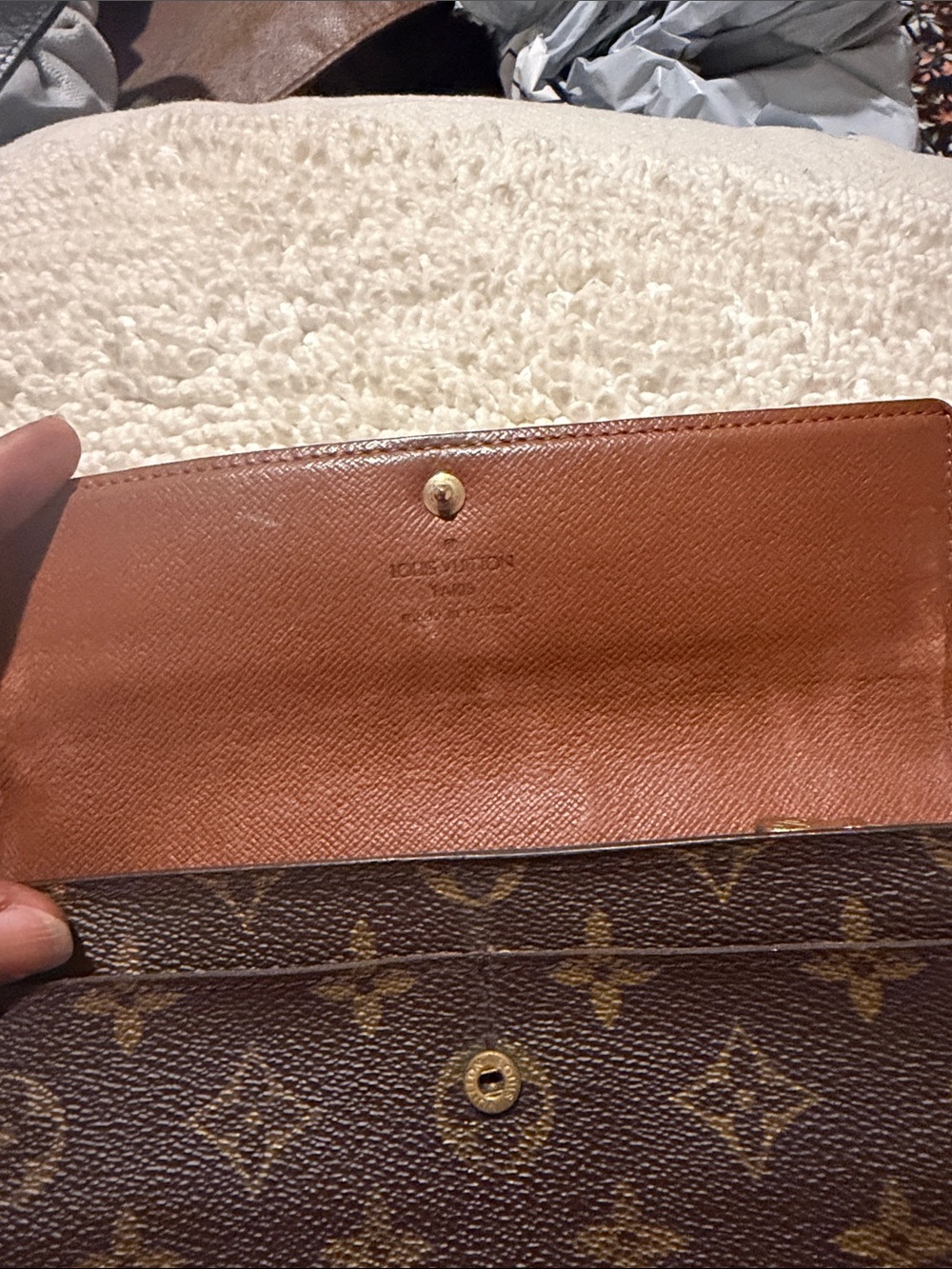 Louis Vuitton Monogram Continental Wallet in Brown and Tan with Gold Hardware